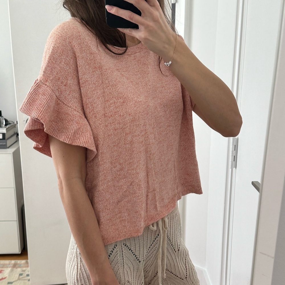 Madewell light peach sweater T-shirt